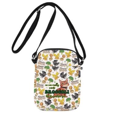 Imagem de JNIAP Bolsa tiracolo para gatos de brócolis Ridoc Gamlyn Gifts No One Really Wants Broccoli But It's Good For You Shoulder Bag, Quer brócolis Cb, Ajuste