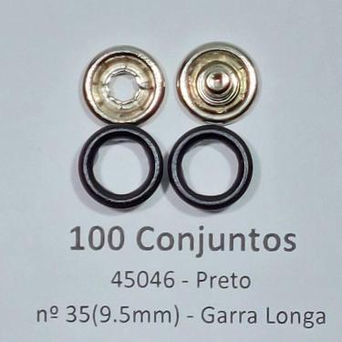 Imagem de Botões de Pressão Nº 35 Tic-Tac Colorido Latão Variadas Preto 9,5mm 50