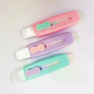 Imagem de Borracha escolar cis sweep com escova para limpeza de resíduos, Rosa