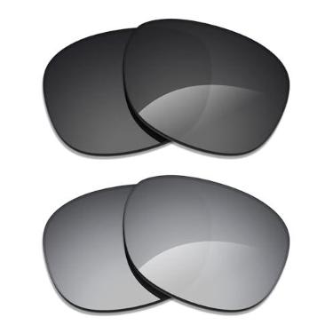 Imagem de Alphax 2 pares de lentes polarizadas de substituição para óculos de sol Ray Ban RB3707 57 mm - preto + titânio