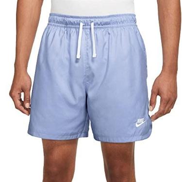 Imagem de Nike Bermuda masculina esportiva esportiva com forro de tecido, Marinho-claro/branco, GG