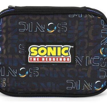 Imagem de Estojo 100 Pens Grande Box Escolar Juvenil Sonic Original - Luxcel, Az