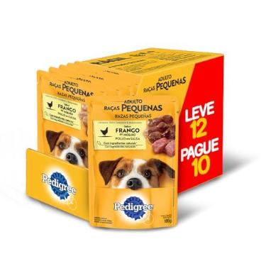 Imagem de Pack Pedigree Sachê Frango ao Molho - Ração Úmida Para Cachorros Adultos, Raças Pequenas, sachês 12 x 100g
