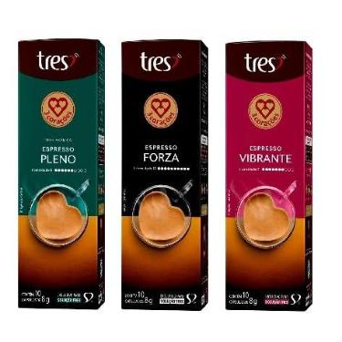 Imagem de Café Três Corações, Kit Cápsulas 3 Caixas, Sabores Pleno, Vibrante e Forza