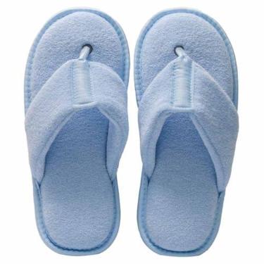 Imagem de Pantufa Chinelo de Dedo Azul-Claro MEU CÉU – Plush Macio + Sola Antiderrapante – Confortável e Leve para Casa - Lavável na Máquina (Azul Claro, Normal, BR, Adulto, Faixa Numérico, M, 43, 44)