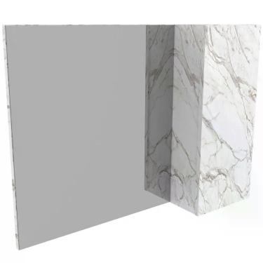 Imagem de Espelheira Para Banheiro 80 Cm Com 1 Porta Marina Mármore Branco