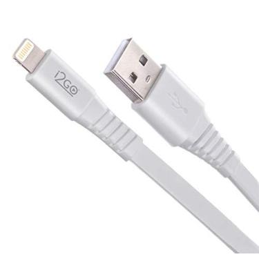 Imagem de Cabo Iphone/Cabo Lightning I2GO Certificado MFi 1,2m 2,4A PVC Flexível Flat Branco - I2GO Basic