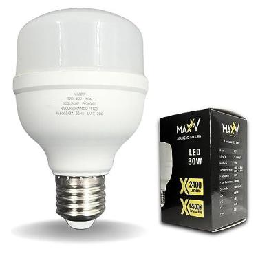 Imagem de Kit 10 Lâmpada Led Bulbo 30w Bivolt Branco Frio 6500k Soquete E27 110v 220v - Frio (6500K