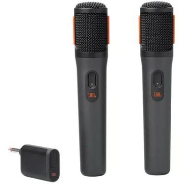 Imagem de Microfone Sem Fio Jbl Partybox, Padrão Cardioide, 2.4ghz, Até 20h Bateria, 2 Unidades, Preto - Jblpbwirelessmic