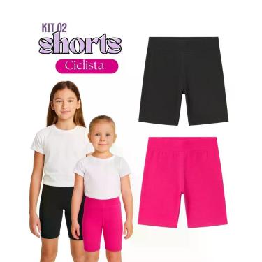 Imagem de Shorts Kit 2 uinidades Menina Ciclista básico Infantil Juvenil Roupa V
