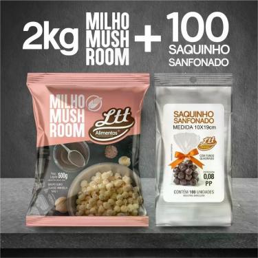 Imagem de Milho Mushroom Pipoca Gourmet 2kg + Saquinho para pipoca gourmet 10x19