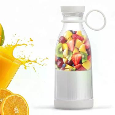 Imagem de Mini Liquidificador Usb Portátil Recarregável Fresh Juice 380ml Com 6 Lâminas Aço Inox - Branco