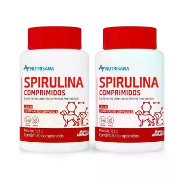 Imagem de Kit 2 Nutrisana Spirulina Suplemento Vitamina Cão Gato 30 Cp - Mundo A