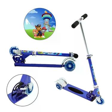 Imagem de Patinete Scooter Patrulha Canina Infantil Azul de Alumínio - DM Radica