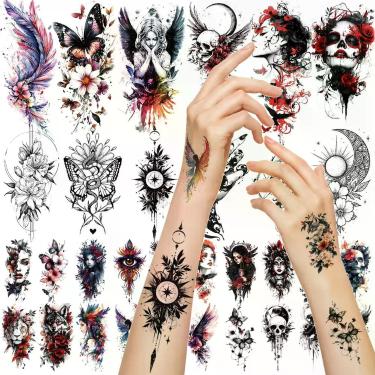 Imagem de Adesivos de Tatuagem Temporária XMASIR 64 unidades com Designs em Aqua