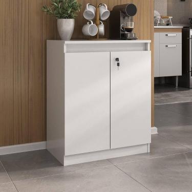 Imagem de Aparador Buffet 60cm 2 Portas com Chave Multimóveis CR50099, Branco