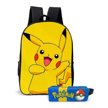 Imagem de Kit Mochila com Estojo Escolar Infantil do Pokémon Menina e Menina  - 