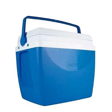 Imagem de Caixa Térmica Cooler 34 Litros, com Alça de Transporte, Tampa Flexível com Porta latas,Perfeito para Praia, Camping e Piqueniques