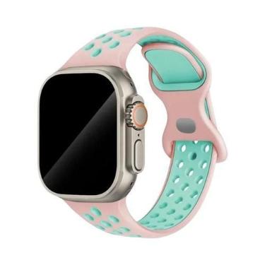 Imagem de Pulseira De Borracha Colorida Para Apple Watch Band 44mm 45mm 46mm 49m