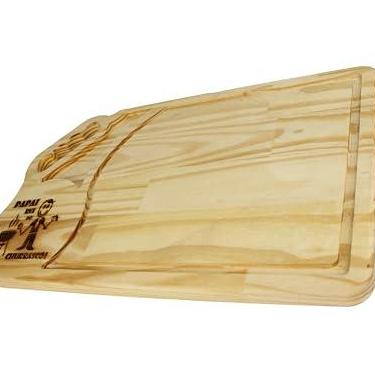 Imagem de Tabua De Carne Churrasco Pinus Personalizado 46,5cm X 26cm (Papai Rei do Churrasco)