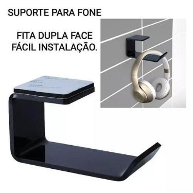 Imagem de Kit 2 Suporte Fone de Ouvido Acrílico Mesa Parede Dupla Face - MMM, Ac