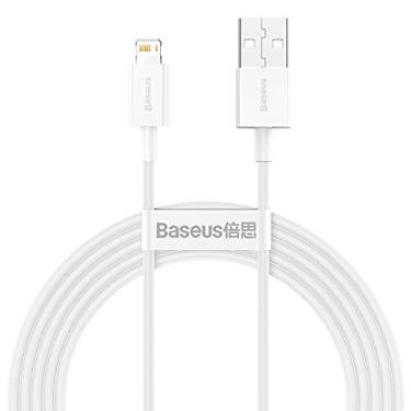 Imagem de Cabo Usb X Lightning Reforçado Baseus 2m Turbo Compatível com iPhone iPad Branco