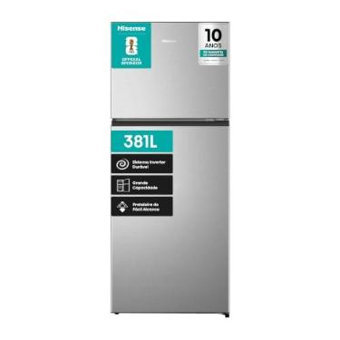 Imagem de Geladeira Hisense Duplex Frost Free Inverter 381L Multi Airflow RT3N375 Inox 220V