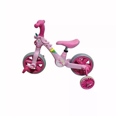 Imagem de Bicicleta Infantil Unicórnio Candy com Rodinhas Rosa para Crianças