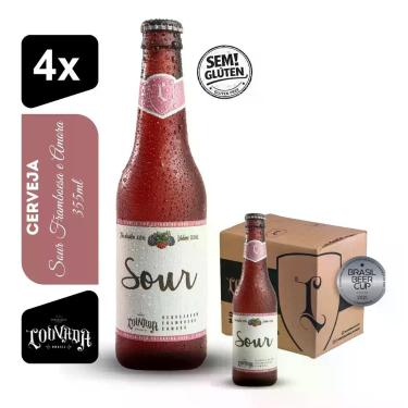 Imagem de Cerveja Sour Amora E Framboesa Louvada 355ml Kit 4 S/ Glúten - Cerveja