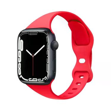 Imagem de Pulseira De Silicone Slim Para Apple Watch 45mm 44mm 40mm 41mm Bracele