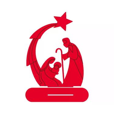 Imagem de Presépio 02 Com Base 19cmx25cm - Cria Arte Laser Vermelho