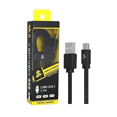 Imagem de Cabo Tipo C Mobile + USB A Macho 5GB, Preto, 1.2 m, 5+