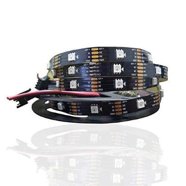 Imagem de ws2815 DC12V RGB LED Pixels Strip Light individualmente endereçável 150 LED de sinal duplo IP30 5m 30 LEDs píxeis preto PCB