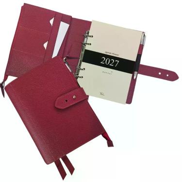 Imagem de Agenda Planner Couro 2027 231-R Personalizada Raffai Couros, Vermelho