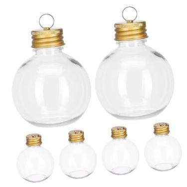 Imagem de Lurrose 10 bolas de plástico transparente de Natal com tampa rosqueada - enfeites de árvore de bebida preenchíveis