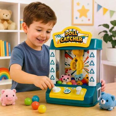 Imagem de Máquina Infantil de Pegar Brinquedos com Luz e Música, 4 Pelúcias e 5 