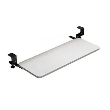 Imagem de KKcare Grampo na bandeja do teclado sob a mesa plataforma removível gaveta de teclado ajustável em altura 20,5 x 9,8 polegadas suporte de suporte de teclado de computador deslizante ergonômico Extensor de mesa deslizante para escritório em casa