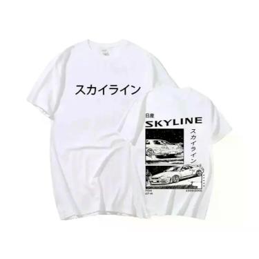 Imagem de Camiseta Oversized De Algodão Anime AE86 R34 Skyline GTR JDM 2024 Moda