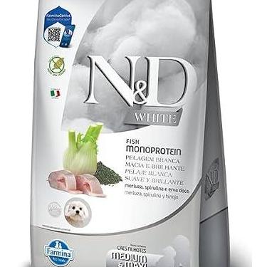 Imagem de Ração N&D White Cães Filhotes Medium/Max Sabor Merluza 7kg