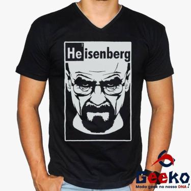 Imagem de Camiseta Breaking Bad 100% Algodão Heisenberg Geeko, Preto gola v, GG