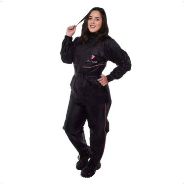 Imagem de Conjunto Capa de Chuva Feminino Tam G Impermeável Motoqueiro Nylon 0,2