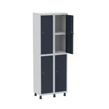 Imagem de Armário Locker 2 Colunas, 4 Portas com Prateleira Central com Duas Cha