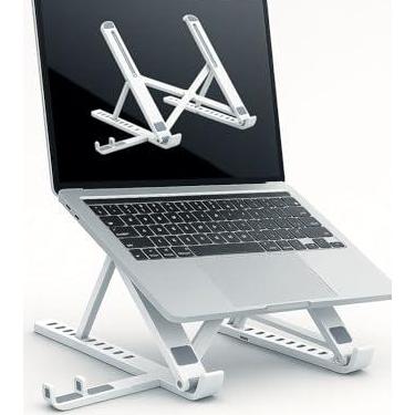 Imagem de Suporte para notebook de plastico ABS suporte articulado para notebook Suporte para mecbook suporte de mesa para mecbook/celular suporte de mesa 15.5 branco