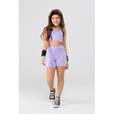 Imagem de Conjunto Infantil Feminino Esportivo Top e Shorts Biker - Vida Costeir