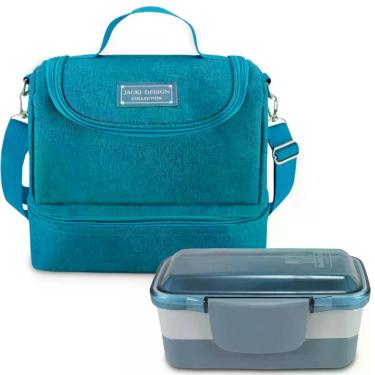 Imagem de Bolsa Térmica Lancheira Necessaire Alça Ombro + Pote Marmita Lanches 2