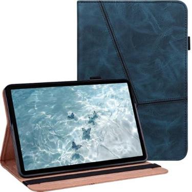 Imagem de ALILANG Capa para Samsung Galaxy Tab S10+/S9+/S8+/S7+ 12,4 polegadas com suporte para caneta - Capa de couro PU para Galaxy Tab S10 Plus 2024 - Azul