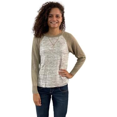 Imagem de Blusa Feminina Básica Manga Longa Listrada 475 - Deeyaa, Creme, U