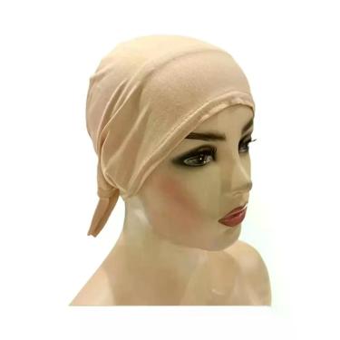 Imagem de Hijab Turbante De Algodão Liso Para Mulheres, Com Amarração Nas Costas