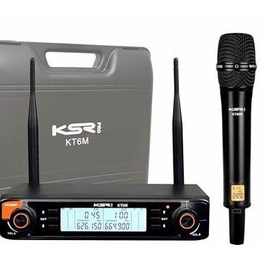Imagem de Microfone Sem Fio Duplo Profissional Recarregável Ksr KT6m