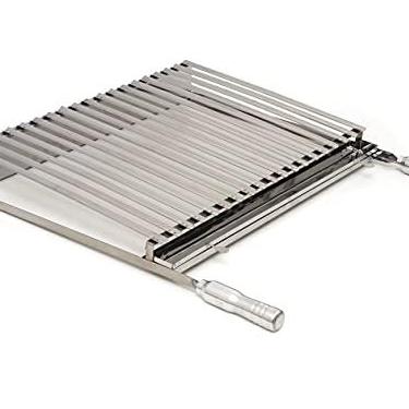 Imagem de Grelha Churrasco Parrilla Argentina Inox com Caixa Gordura Removível e Cabo Metálico 60x40cm